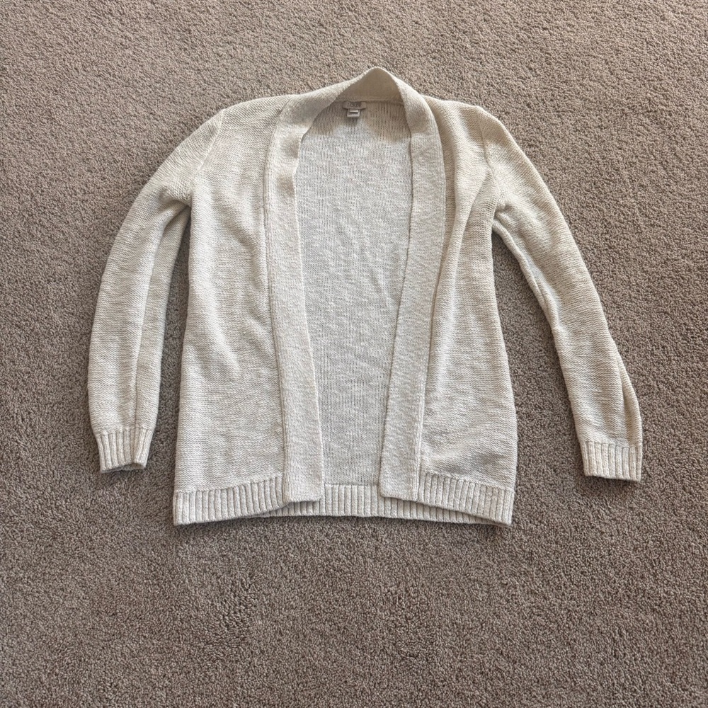 J Crew Sweater XXS Women’s Oversized Long Cardigan in Cream Color EUC